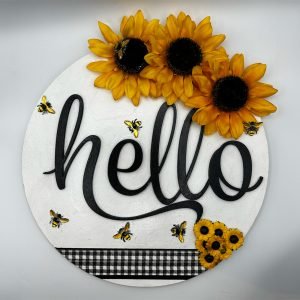 Hello Sunflowers Decorative Wall Hanger