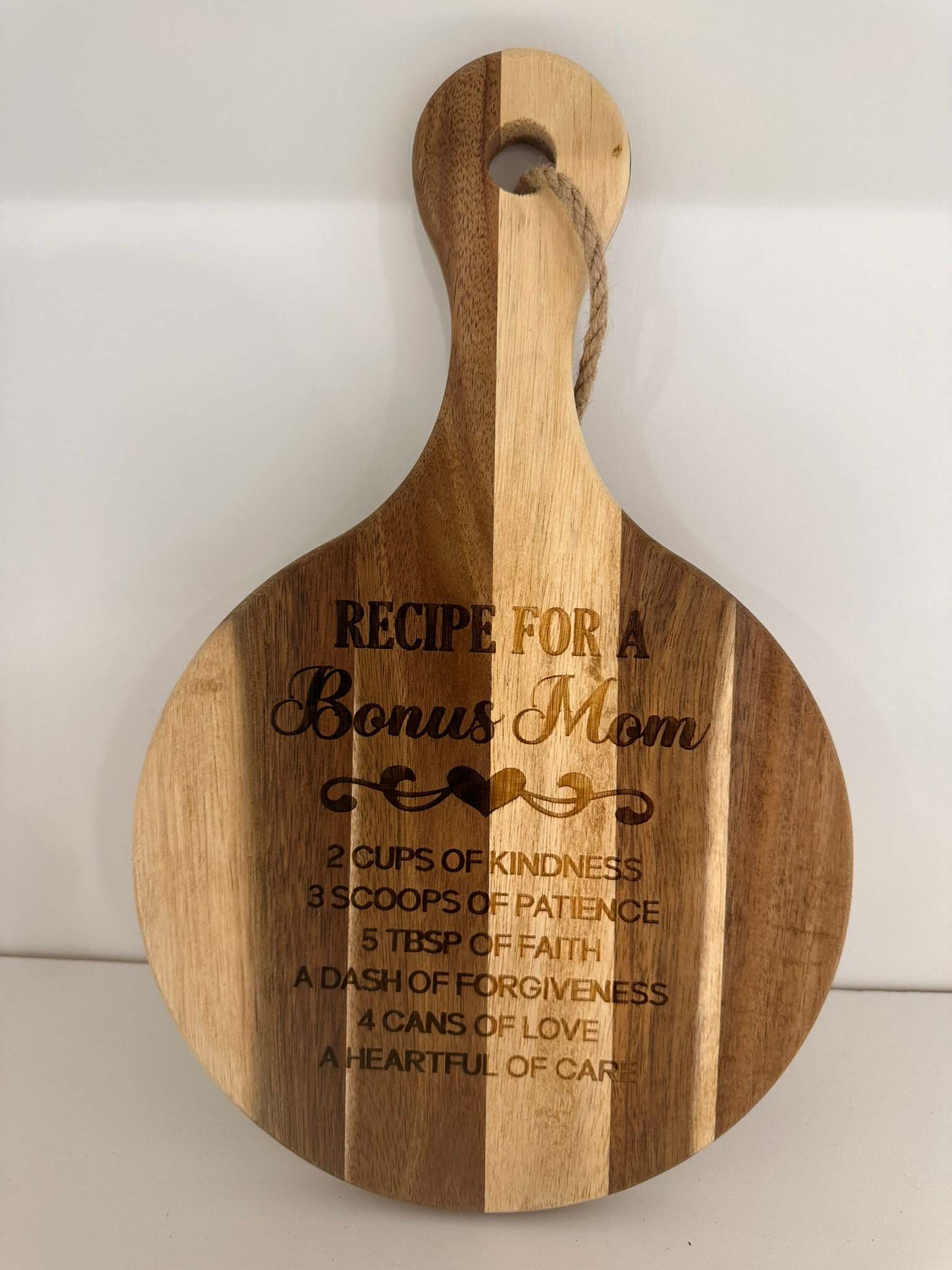 'Bonus Mom' Rounded Cutting Board