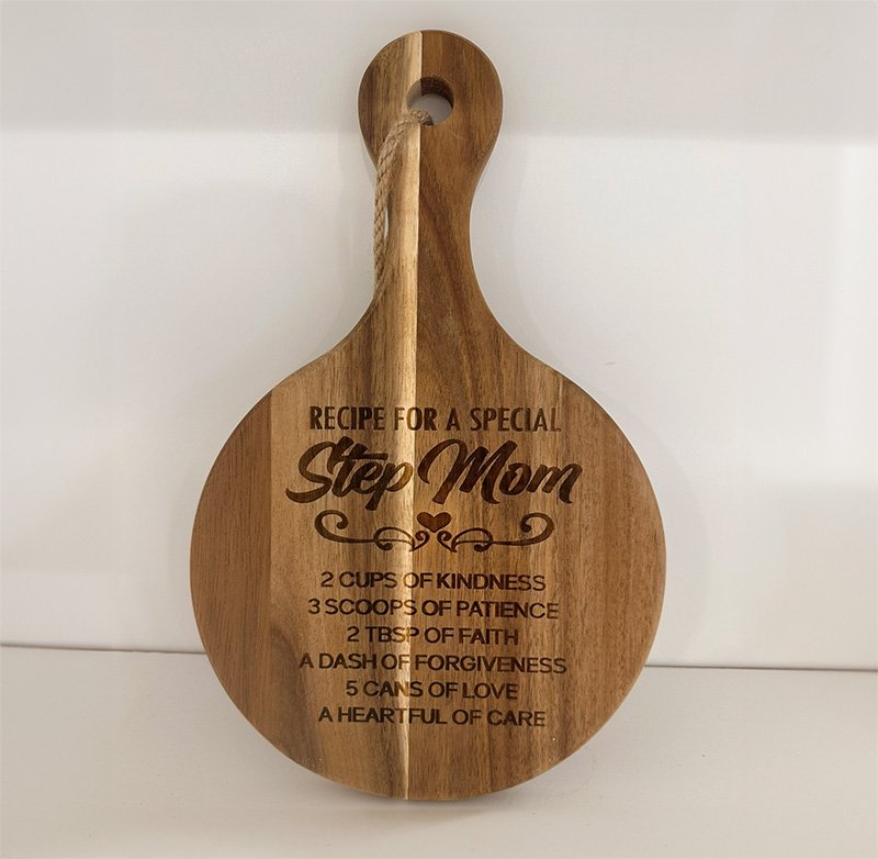 'Step Mom' Rounded Cutting Board