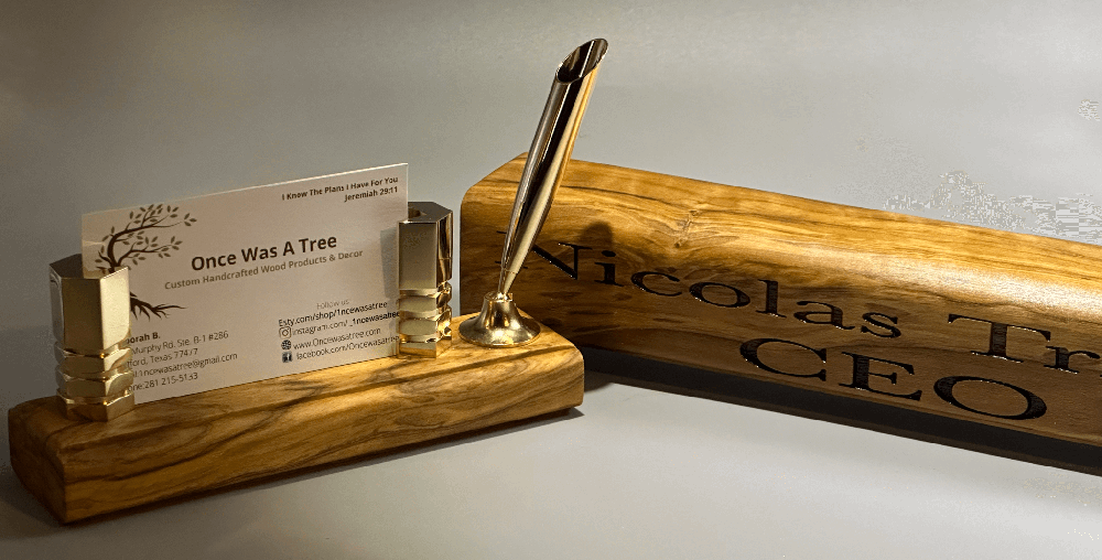 Executive Wood Desk Organizer