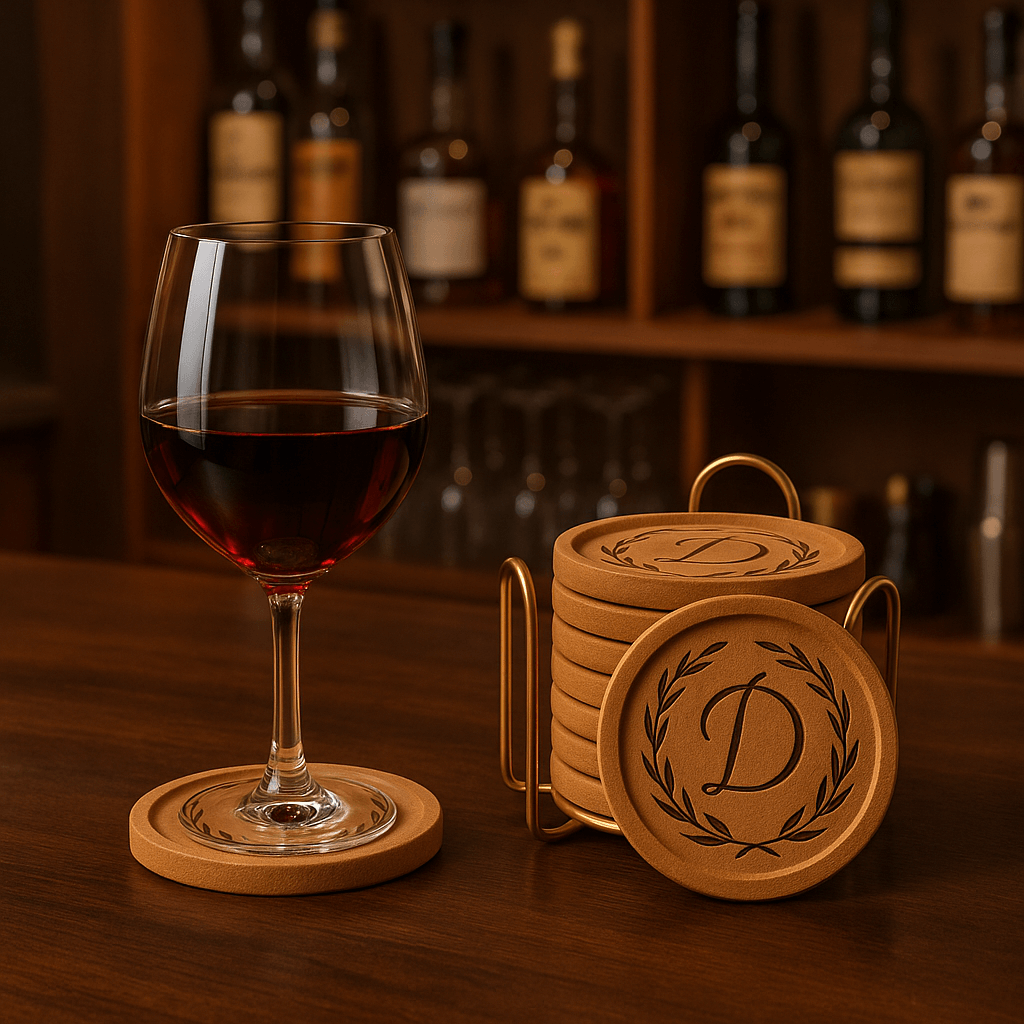 Luxury Monogrammed Cork Coasters - Image 2